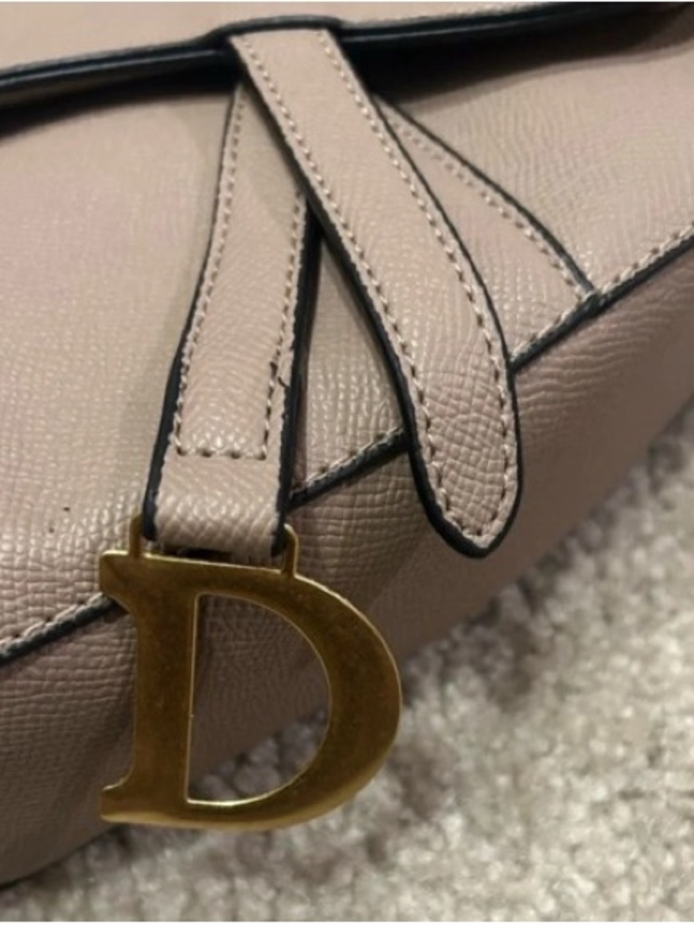 *NWOT* Dior Taupe Saddle Shoulder Bag with matching Logo Strap - Picture 8 of 11